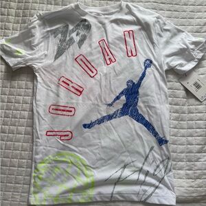 Nike White T-Shirt with Blue Graphic